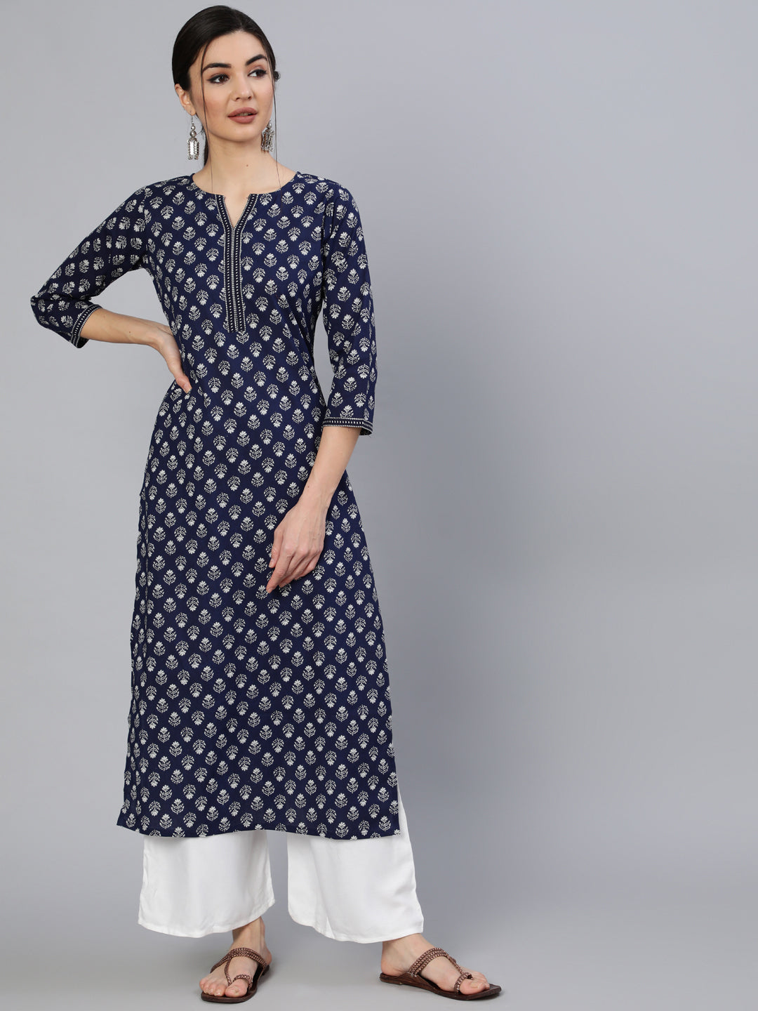 Nayo blue printed kurta – wholesale supplier