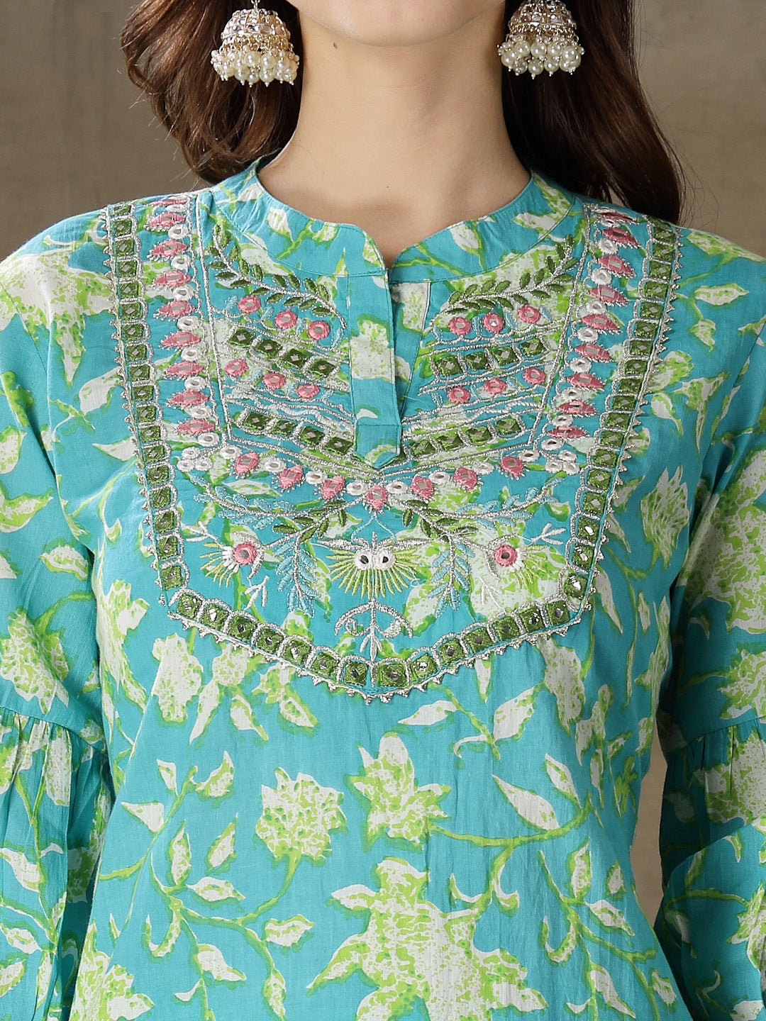 Printedembroidered Cotton Co-Ord Set