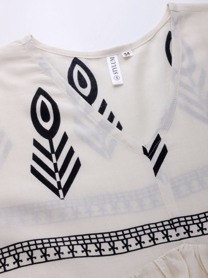 Printed Rayon Flared Dress