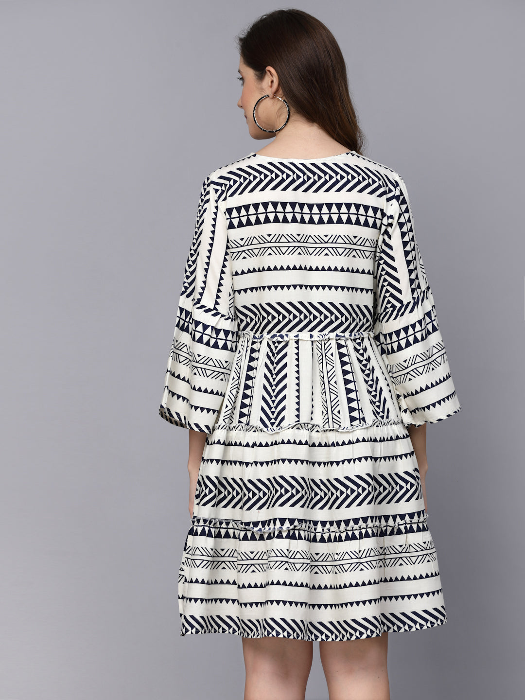 Printed Rayon Tiered Dress