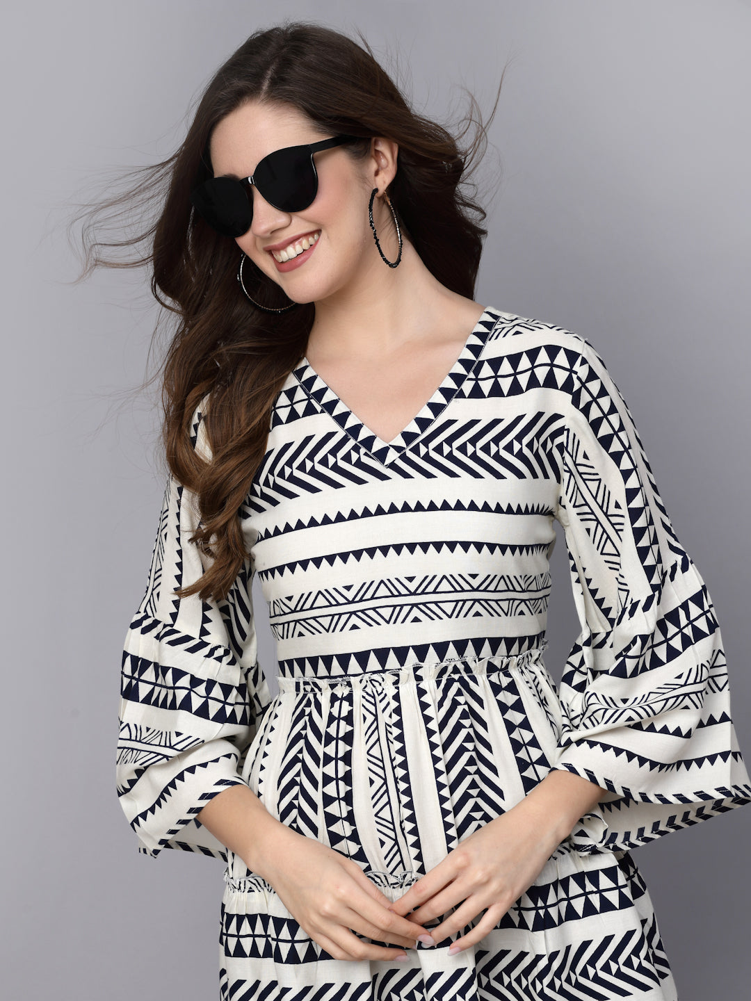 Printed Rayon Tiered Dress