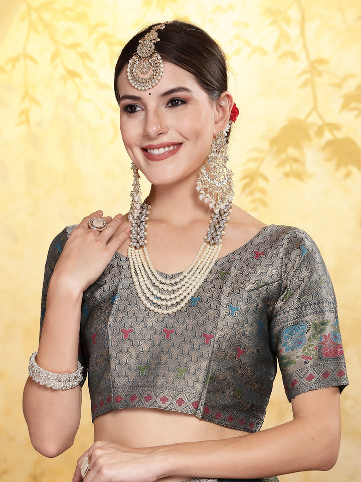 Ethnic Motifs Zari Border Organza Saree