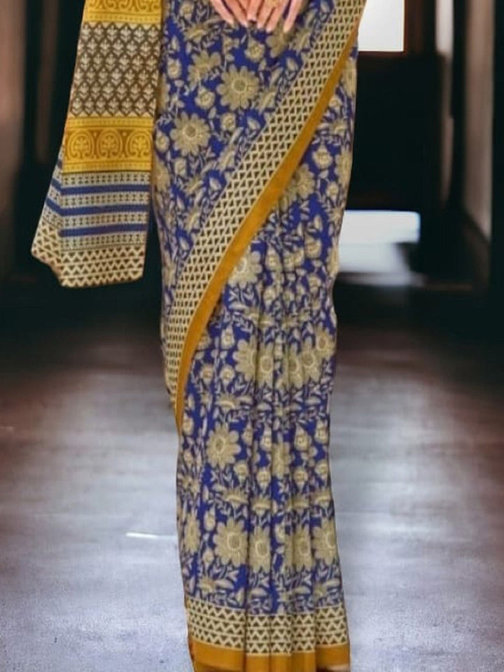 Floral Printed Bhagalpuri Silk Saree