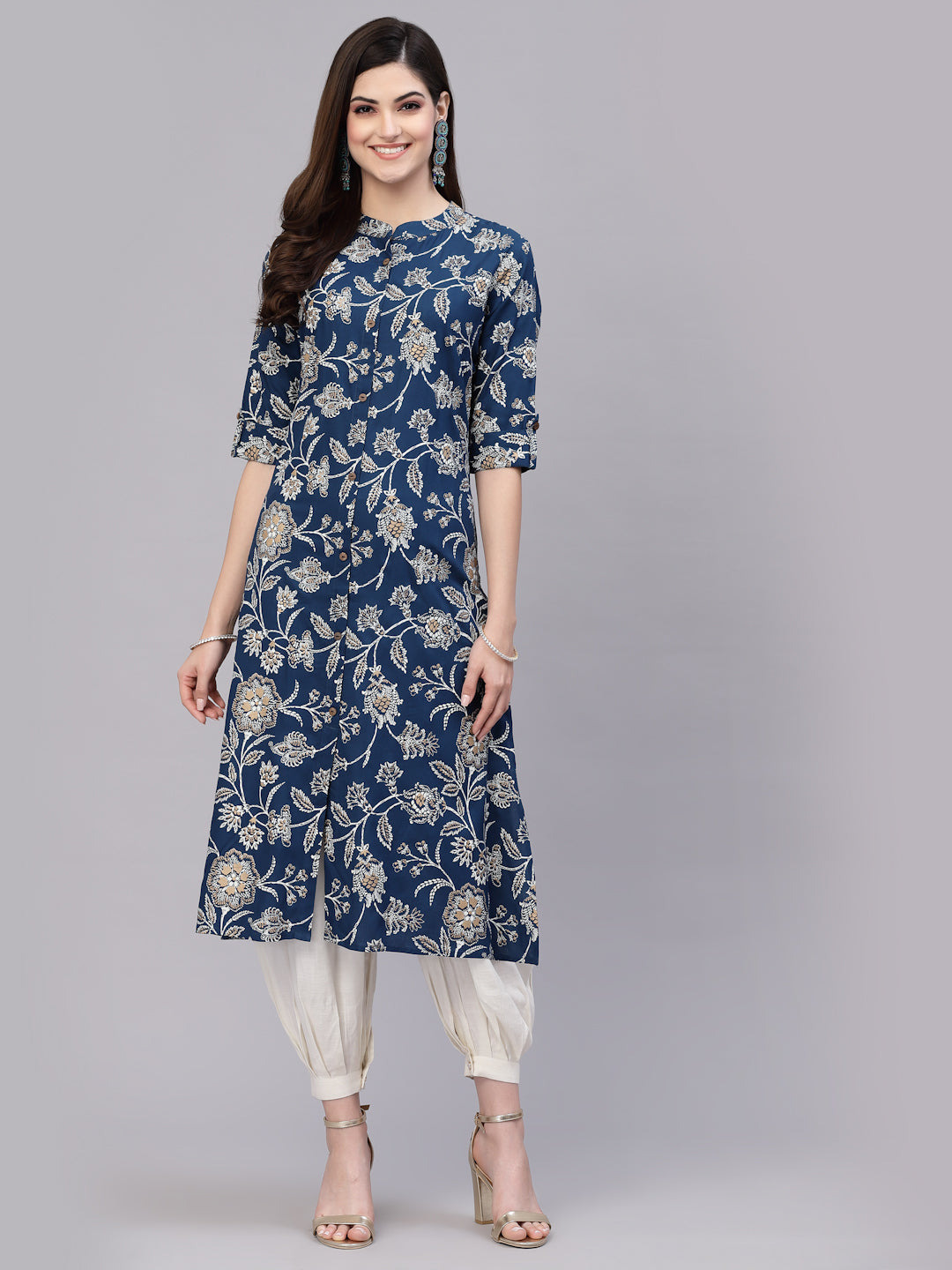 Stylum teal rayon printed kurta – wholesale manufacturer & exporter from India