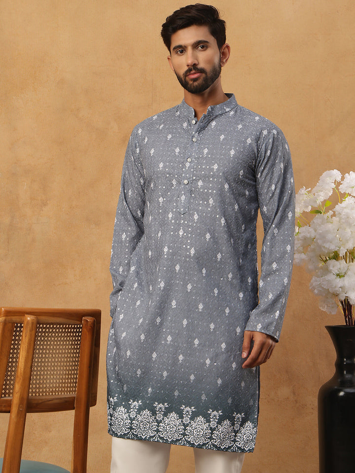Festive Cotton Blend Printed Kurta