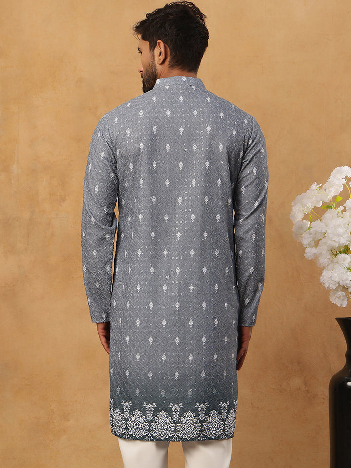 Festive Cotton Blend Printed Kurta