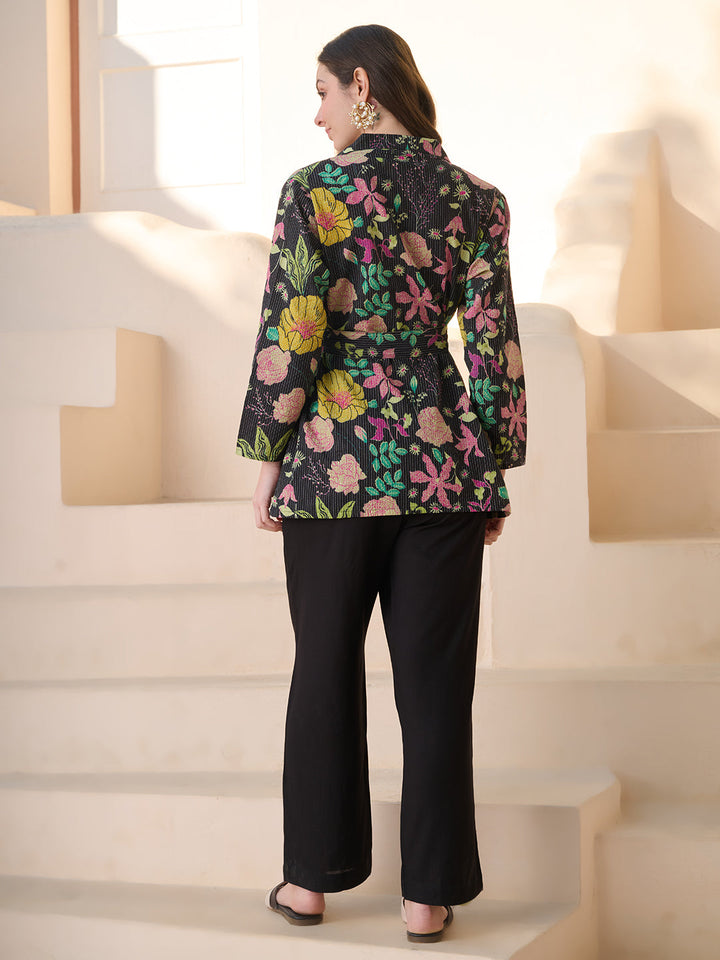 Floral Printed Katha Cotton Co-Ord Set