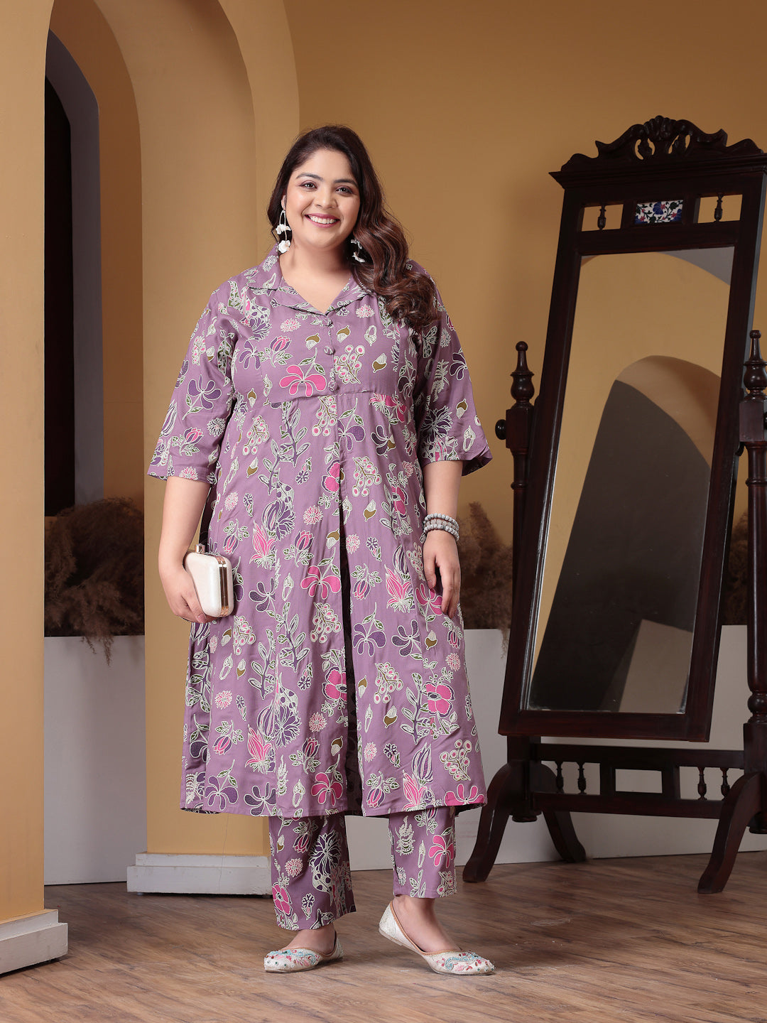 Stylum mauve rayon printed kurta – wholesale manufacturer & exporter from India