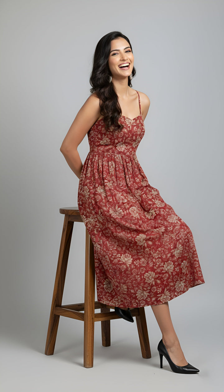 Printed Stylish Back Dress for Women