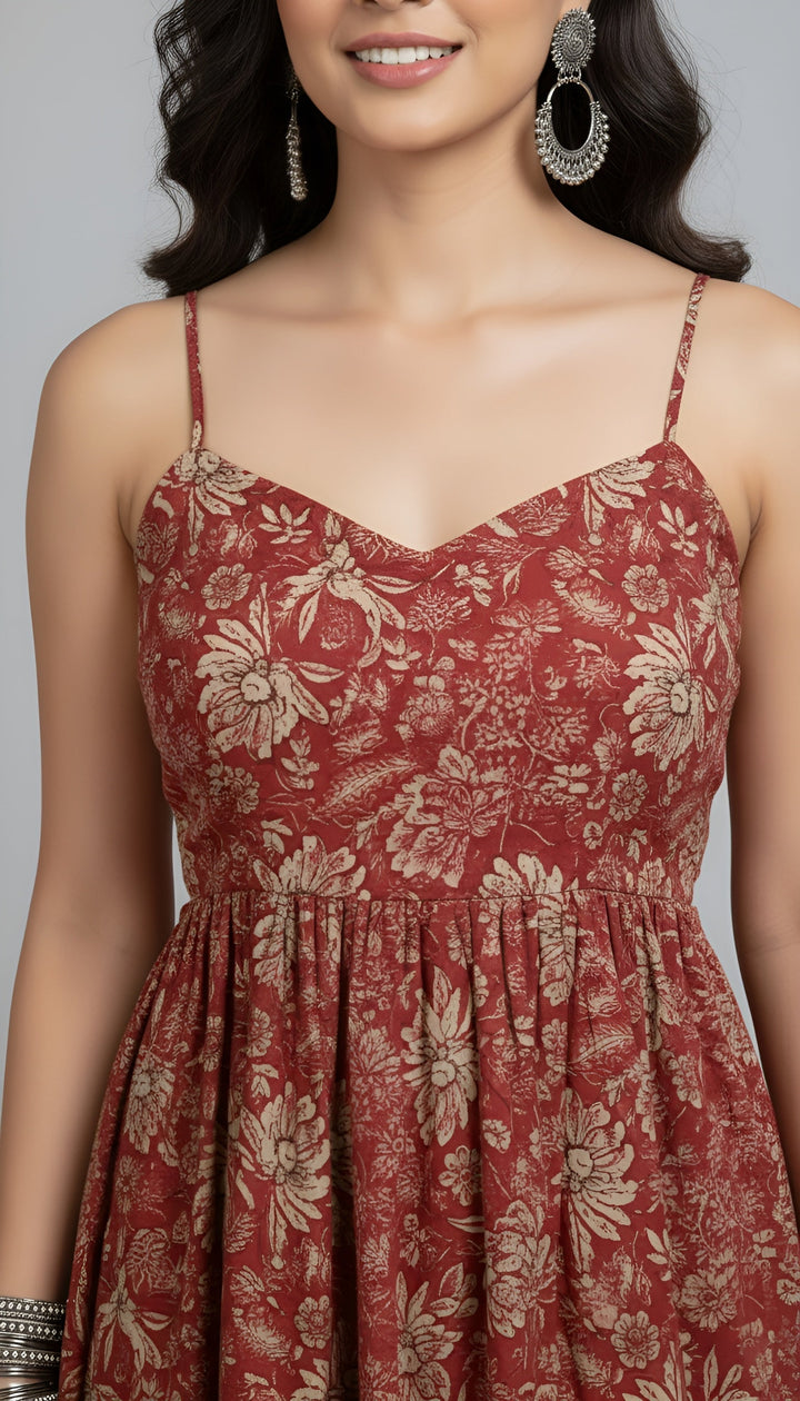 Printed Stylish Back Dress for Women