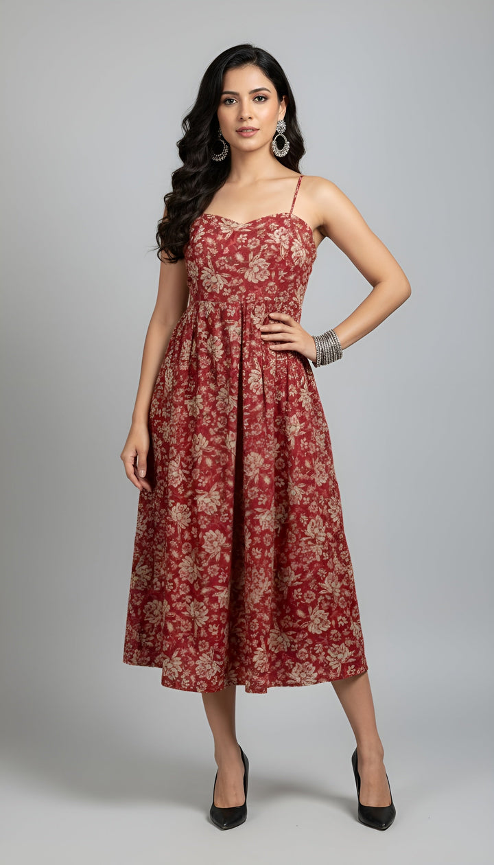 Printed Stylish Back Dress for Women