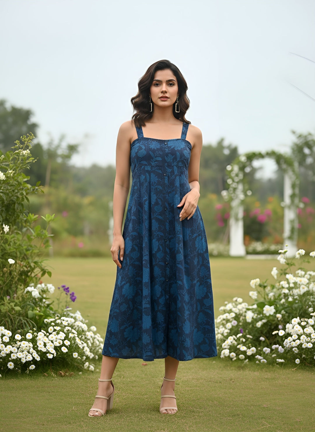 Printed Stylish Back Dress for Women