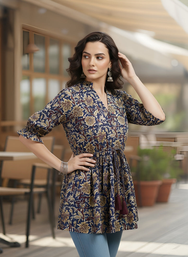 Printed Peplum Tunic