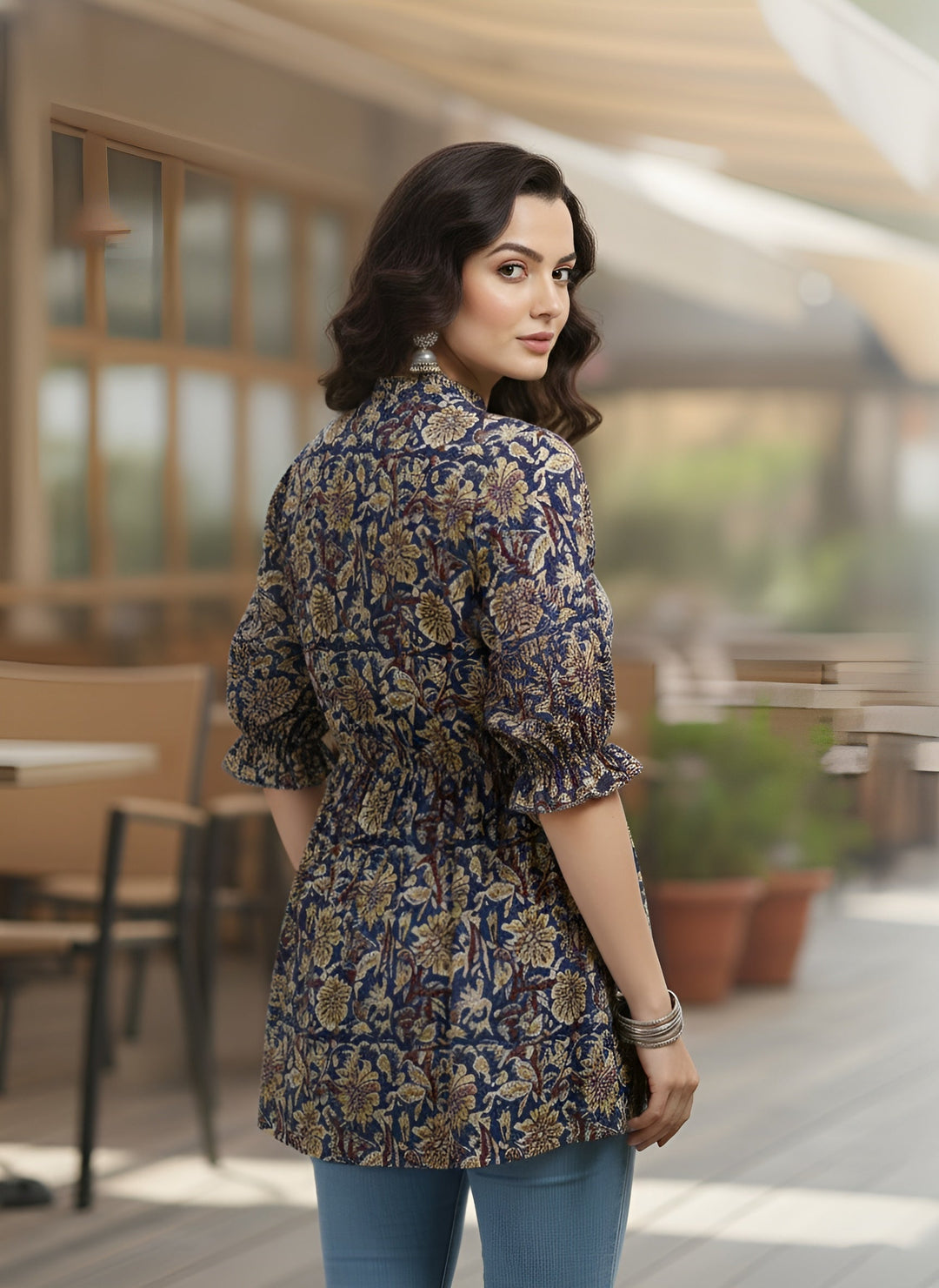 Printed Peplum Tunic