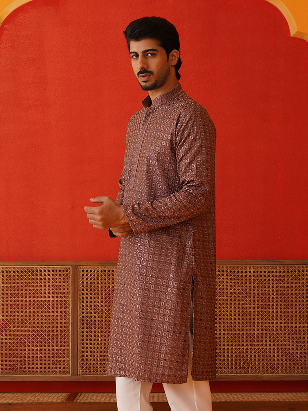 Embroidered Chikankari And Sequence Kurtas For Men