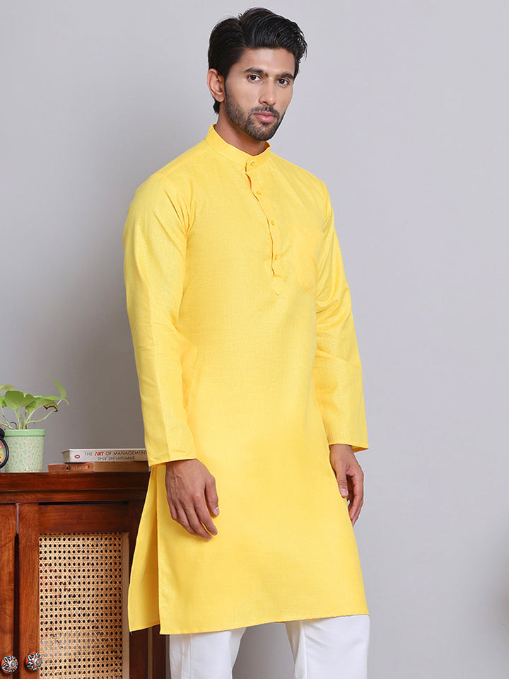 Solid Cotton Kurtas For Men