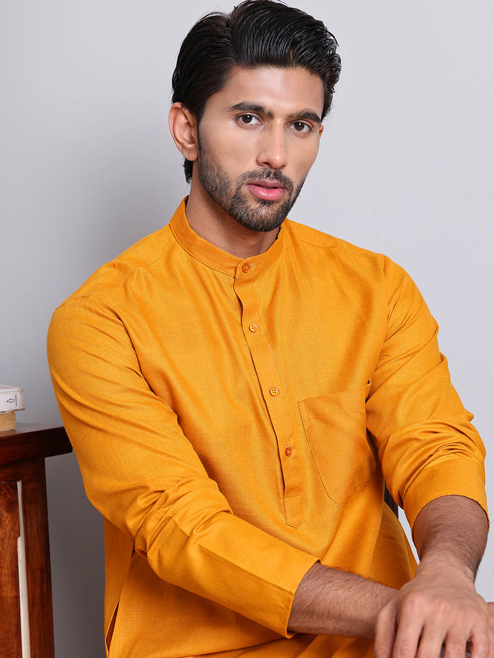 Solid Cotton Kurtas For Men