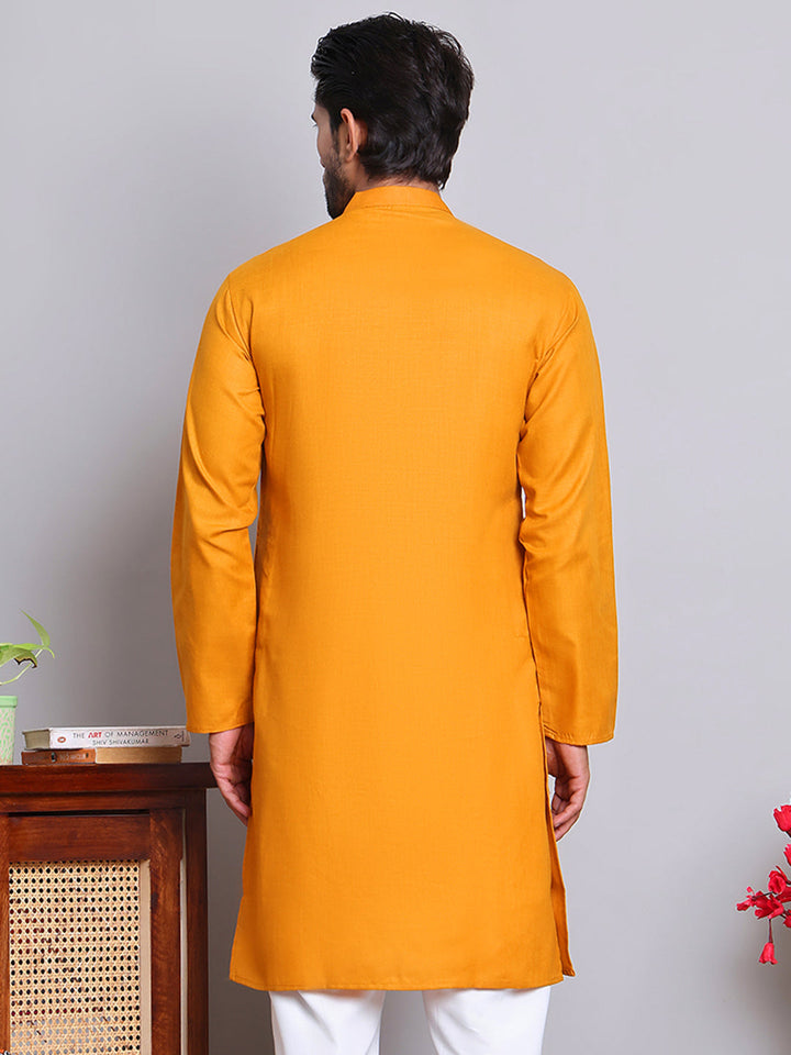 Solid Cotton Kurtas For Men