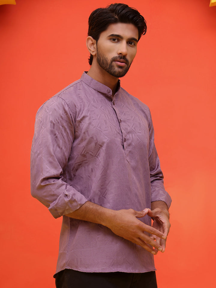 Woven Design Short Kurta For Men
