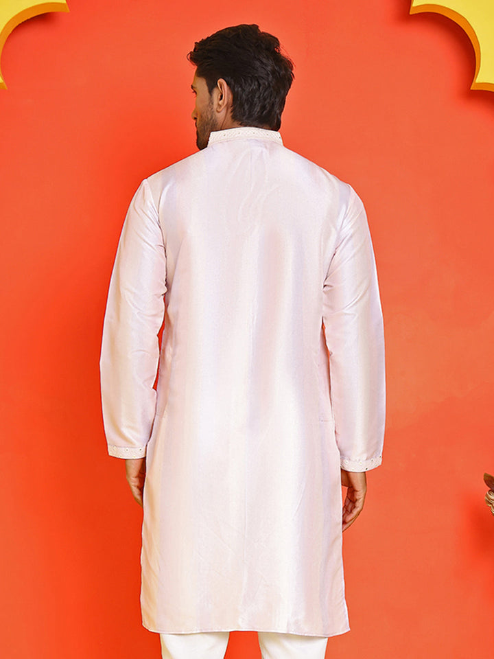 Embroidered And Mirror Work Straight Kurtas For Men,