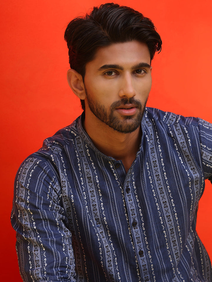 Self Design Straight Kurta For Men.