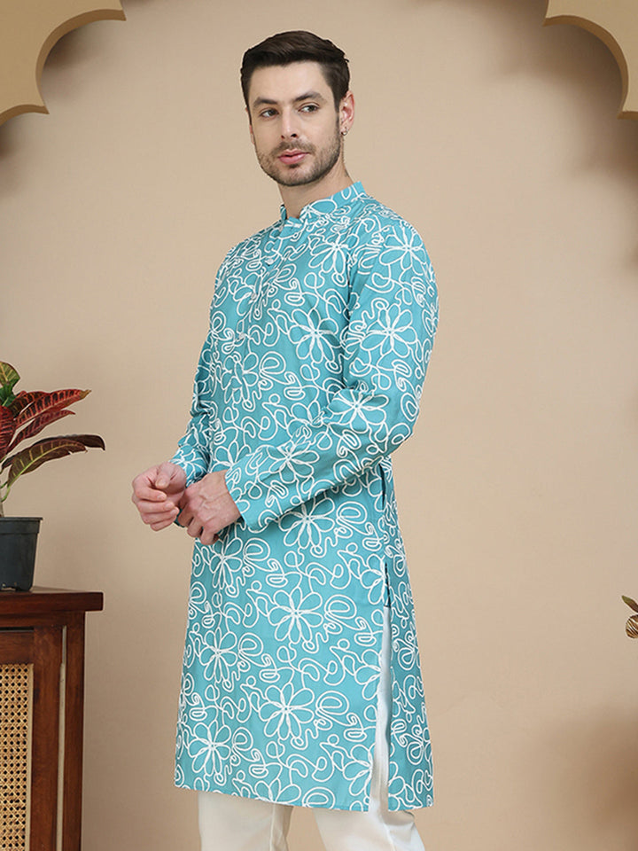 Floral Printed Kurtas For Men