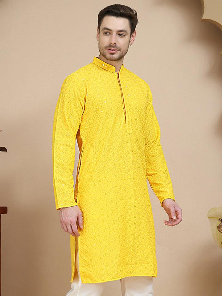 Embroidered Cotton Kurtas For Men