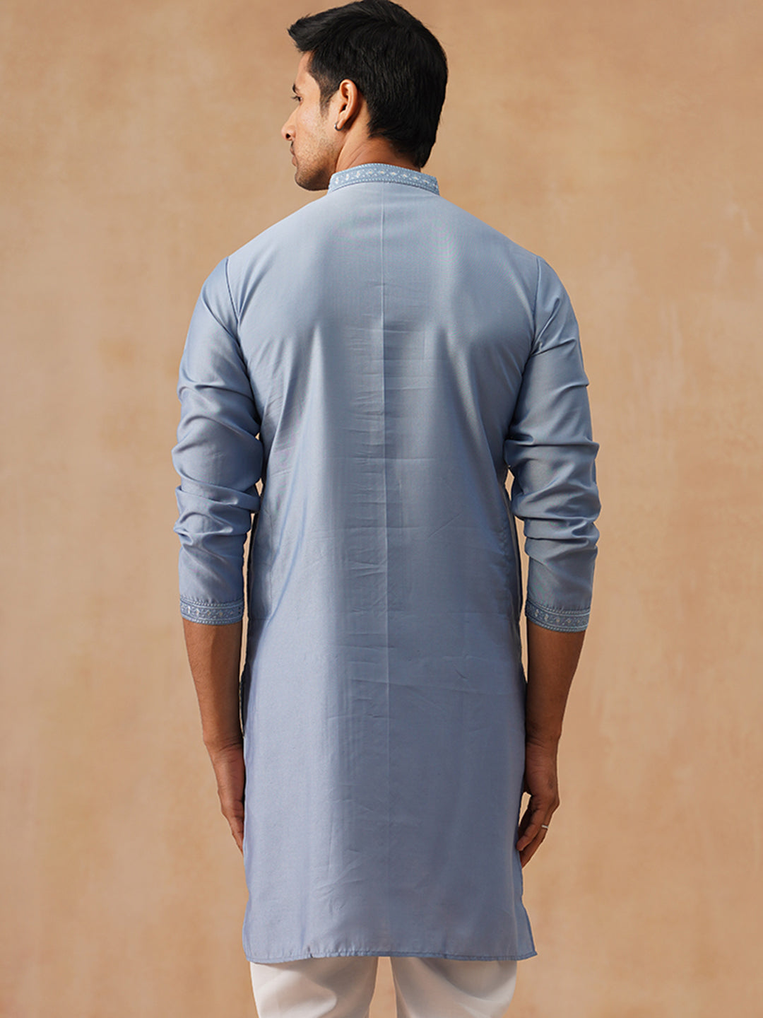 Silk Blend Embroidered Kurta