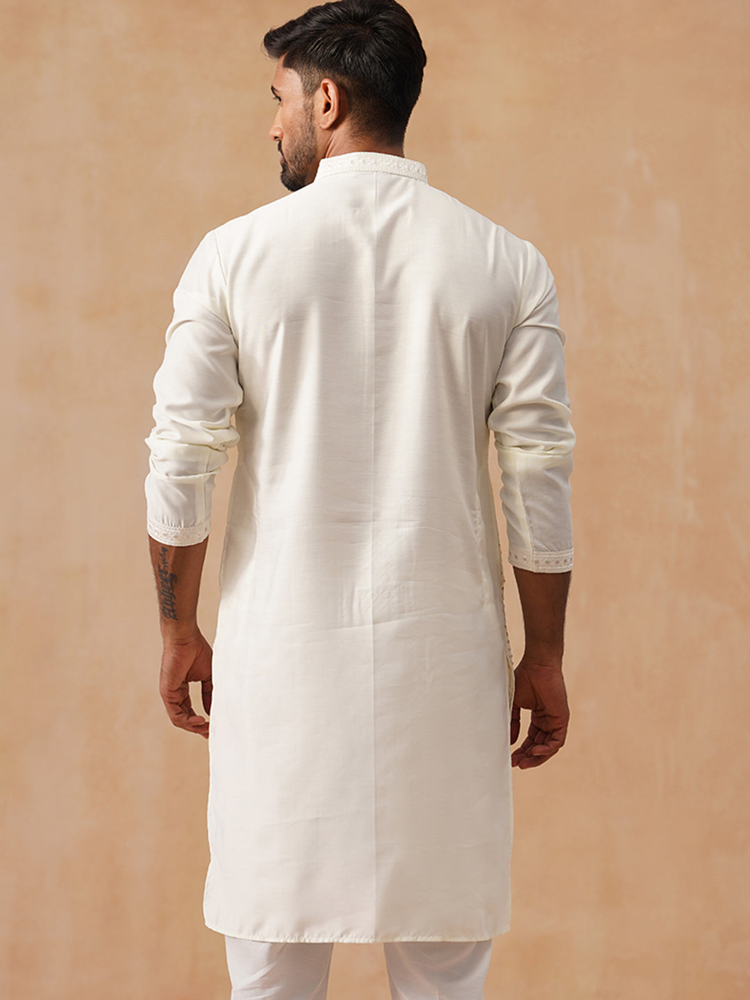 Silk Blend Embroidered Kurta