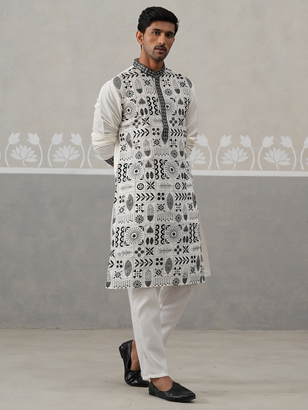 Silk Blend Embroidered Kurtas.