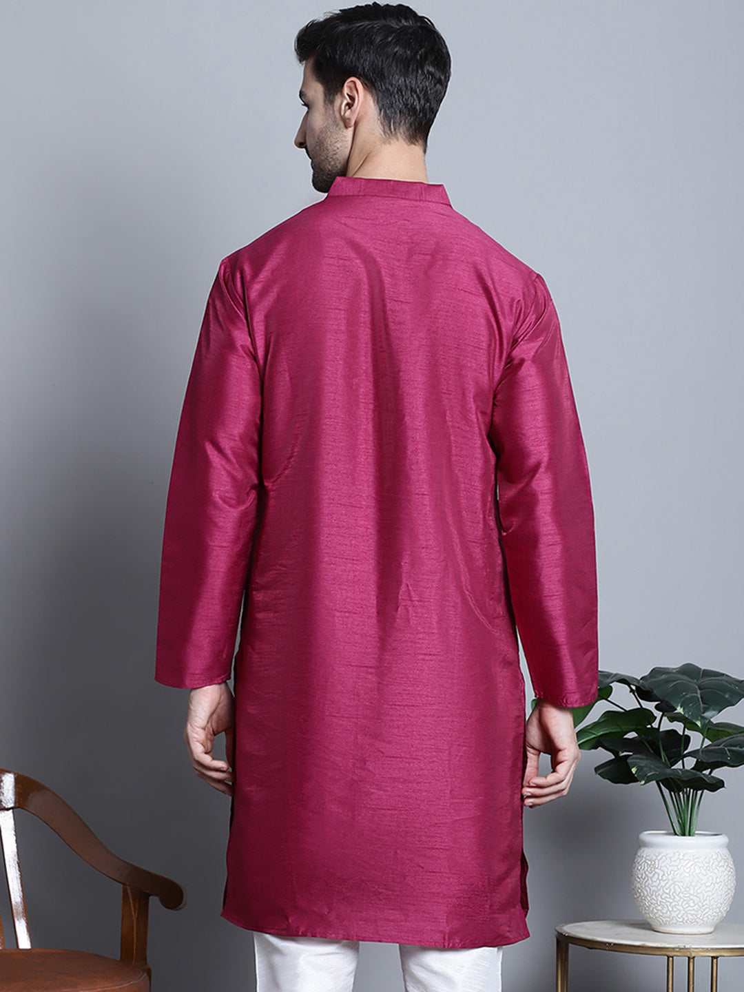 Men'S Solid Dupion Silk Kurtas