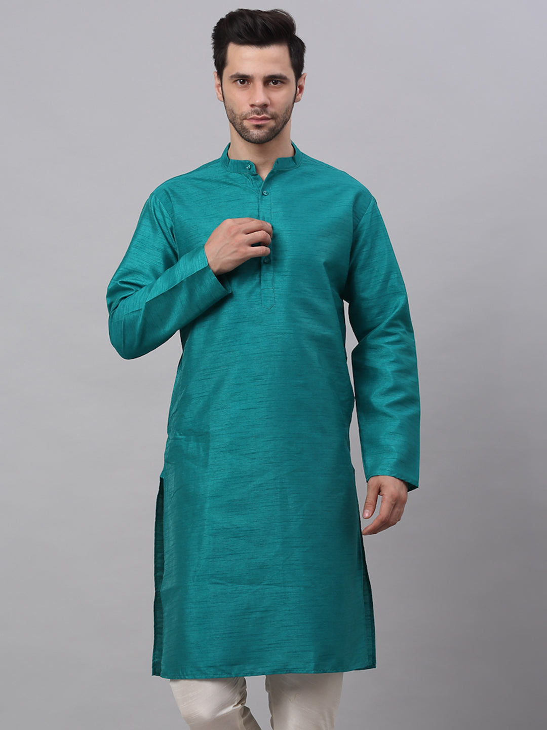 Men'S Solid Dupion Silk Kurtas