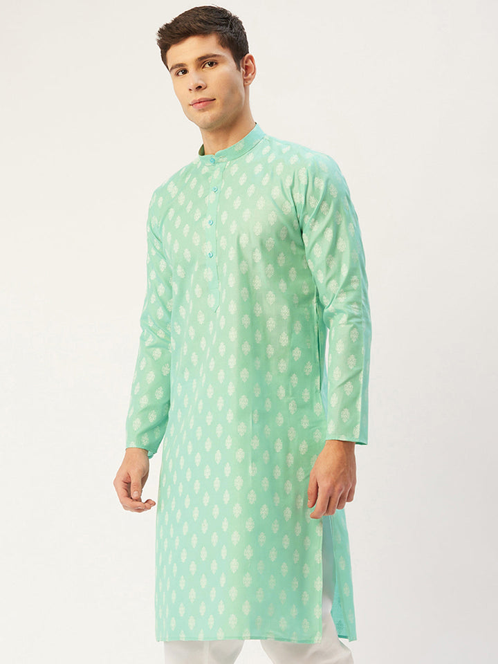 Men'S Cotton Floral Printed Kurtas