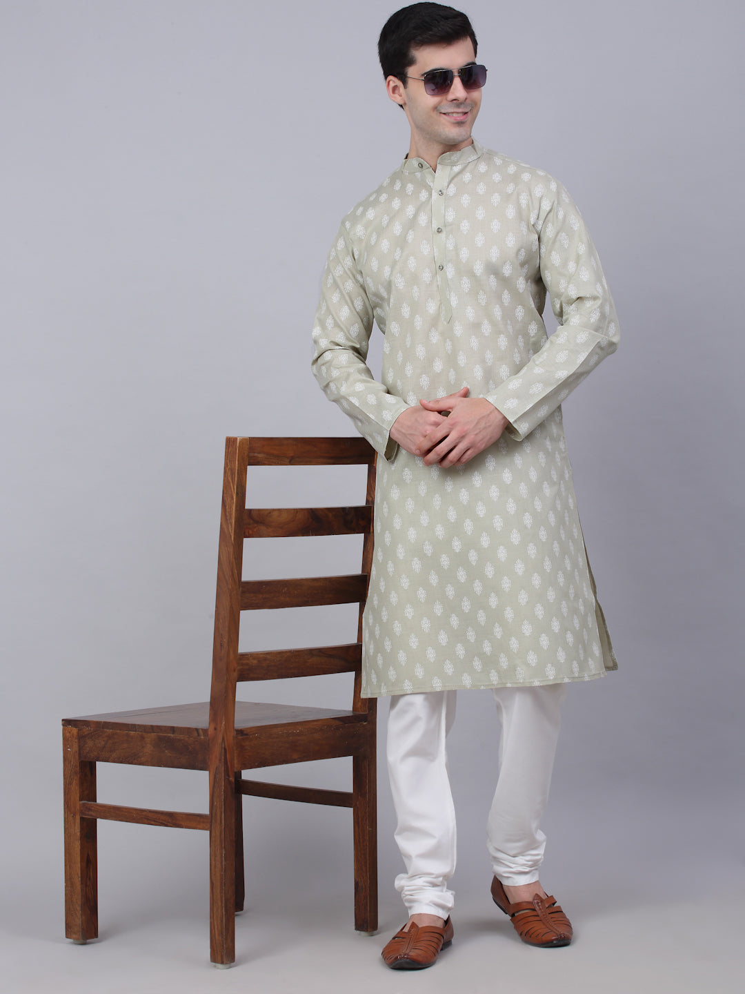 Men'S Cotton Floral Printed Kurtas