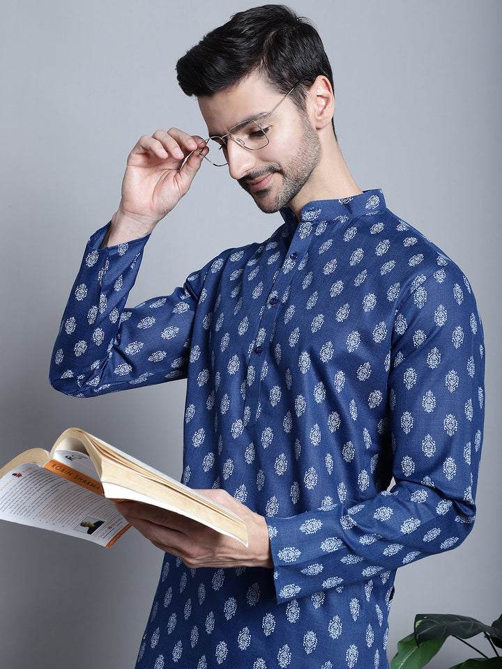 Men'S Cotton Floral Printed Kurtas