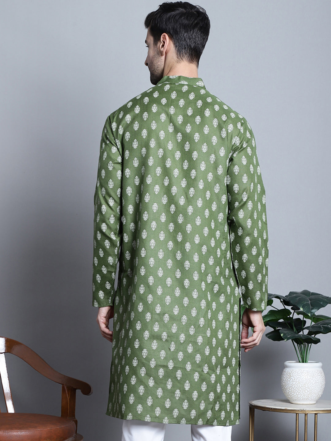Men'S Cotton Floral Printed Kurtas