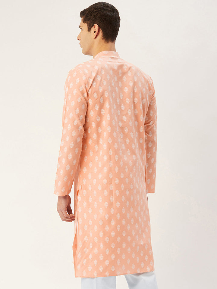 Men'S Cotton Floral Printed Kurtas