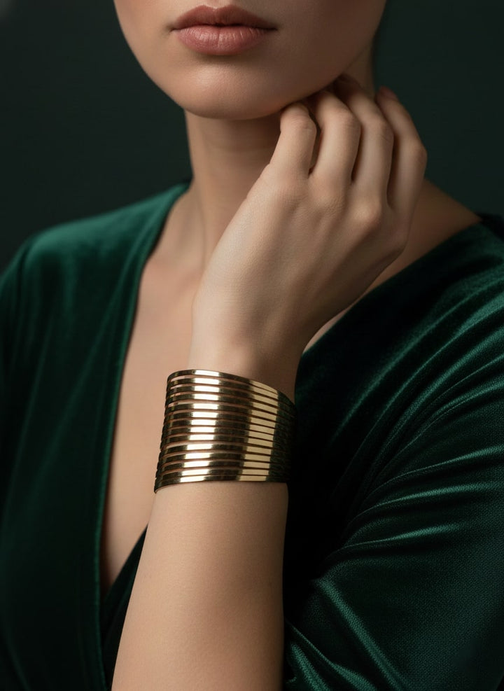Premium Gold-Plated Bangle-Style Bracelet