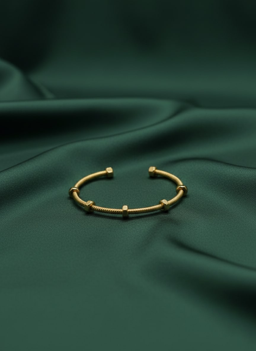 Fancy Gold Toned Cuff Bracelet