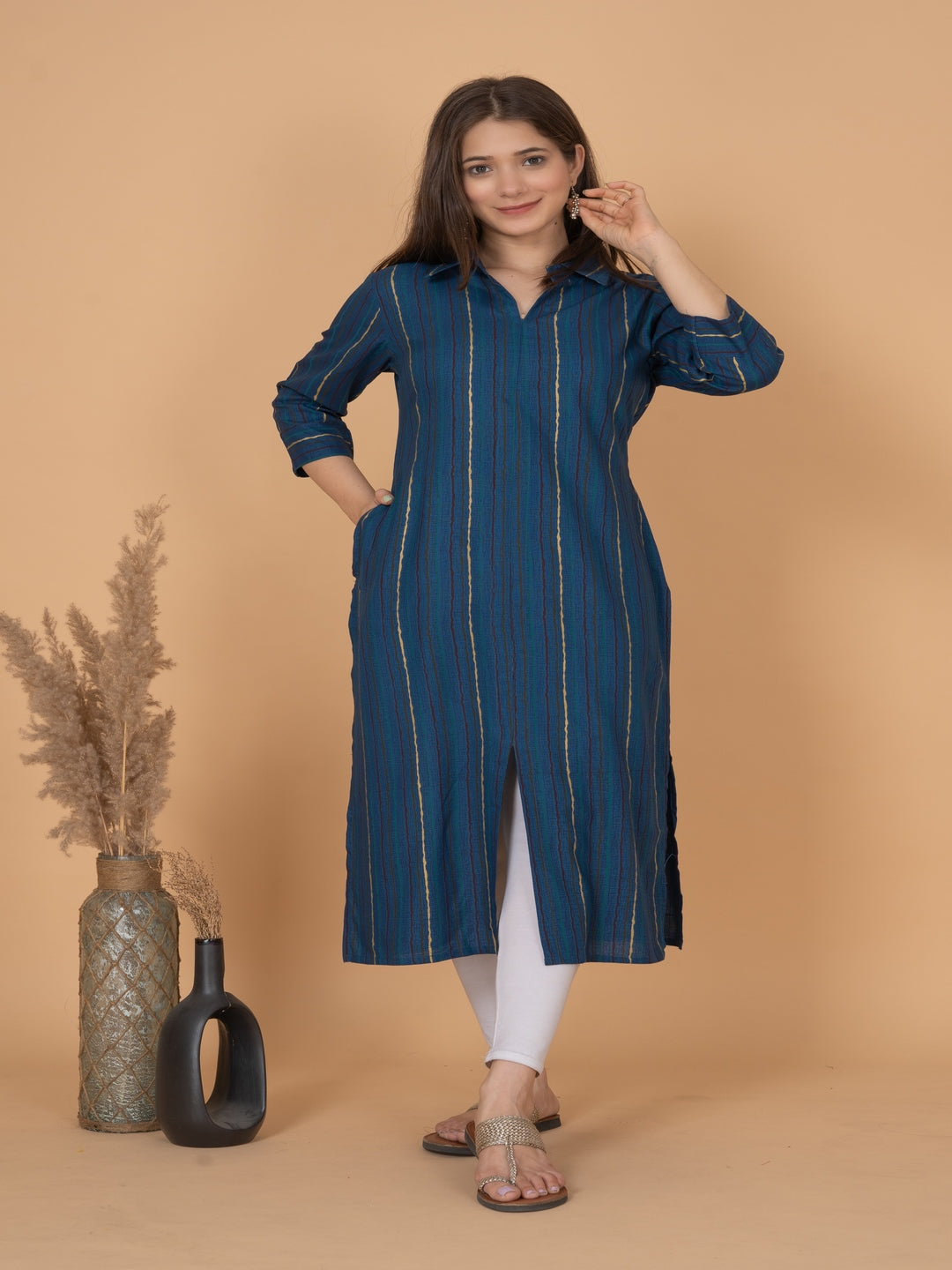 Rimeline blue printed kurti – wholesale manufacturer & exporter from India