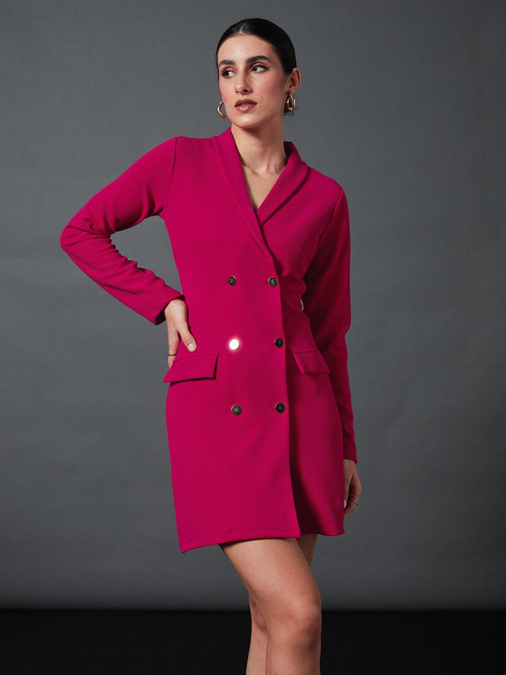 Women Double Breasted Blazer Dress