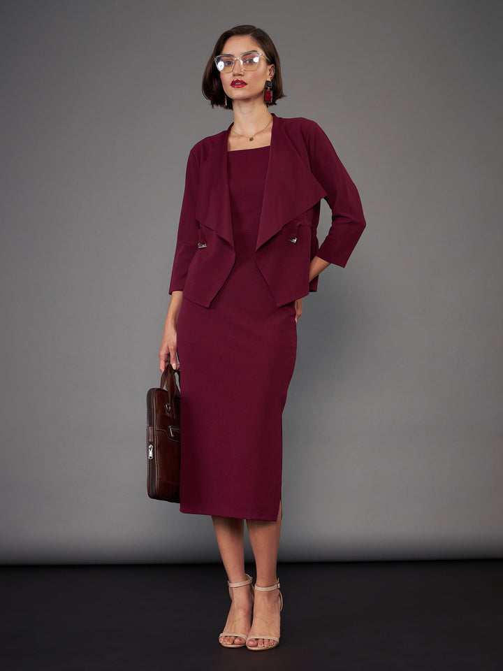 Women Strappy Bodycon Dress With Crop Shrug