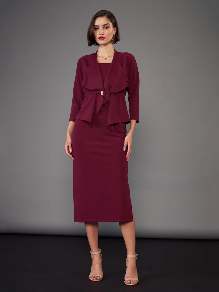 Women Strappy Bodycon Dress With Crop Shrug