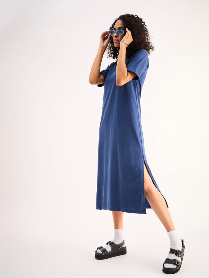 Women Oversized Collar T-Shirt Dress