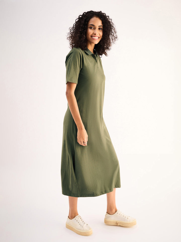Women Oversized Collar T-Shirt Dress