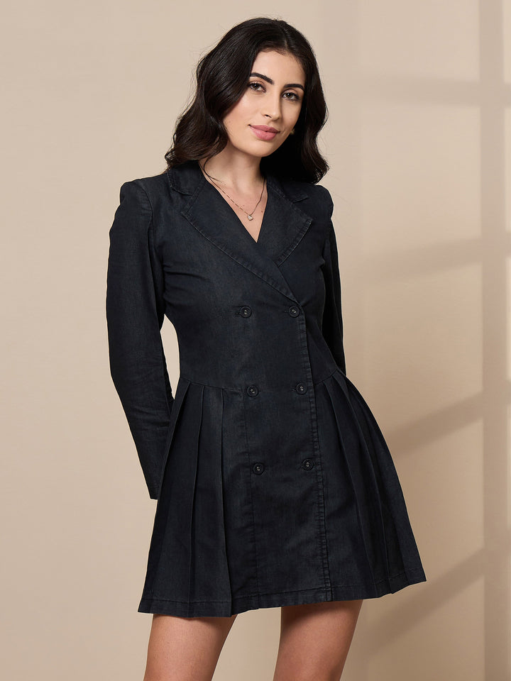 Women Collar Blazer Dress
