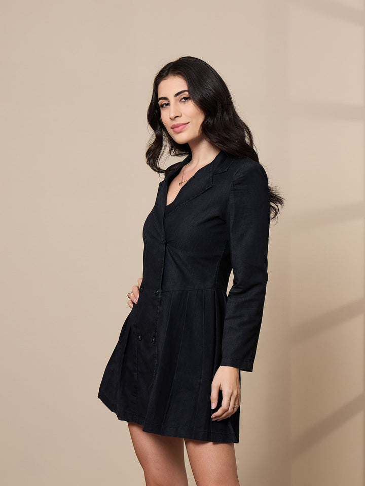 Women Collar Blazer Dress