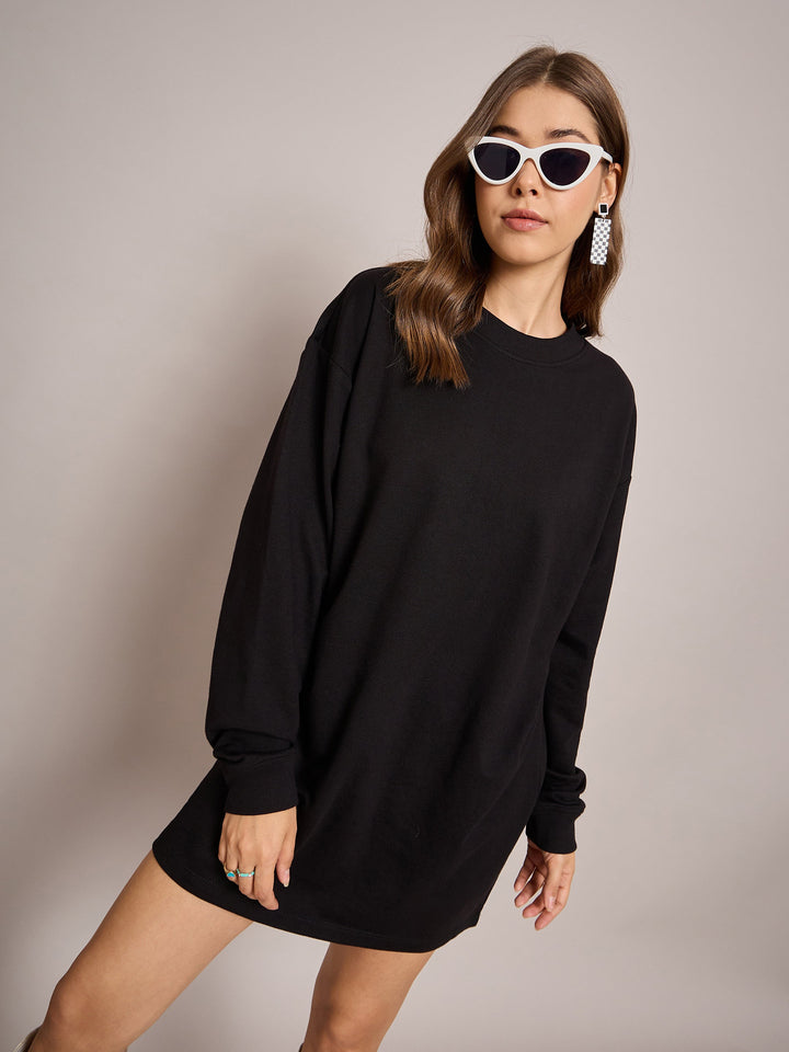 Women Terry Oversized Short Sweat Dress