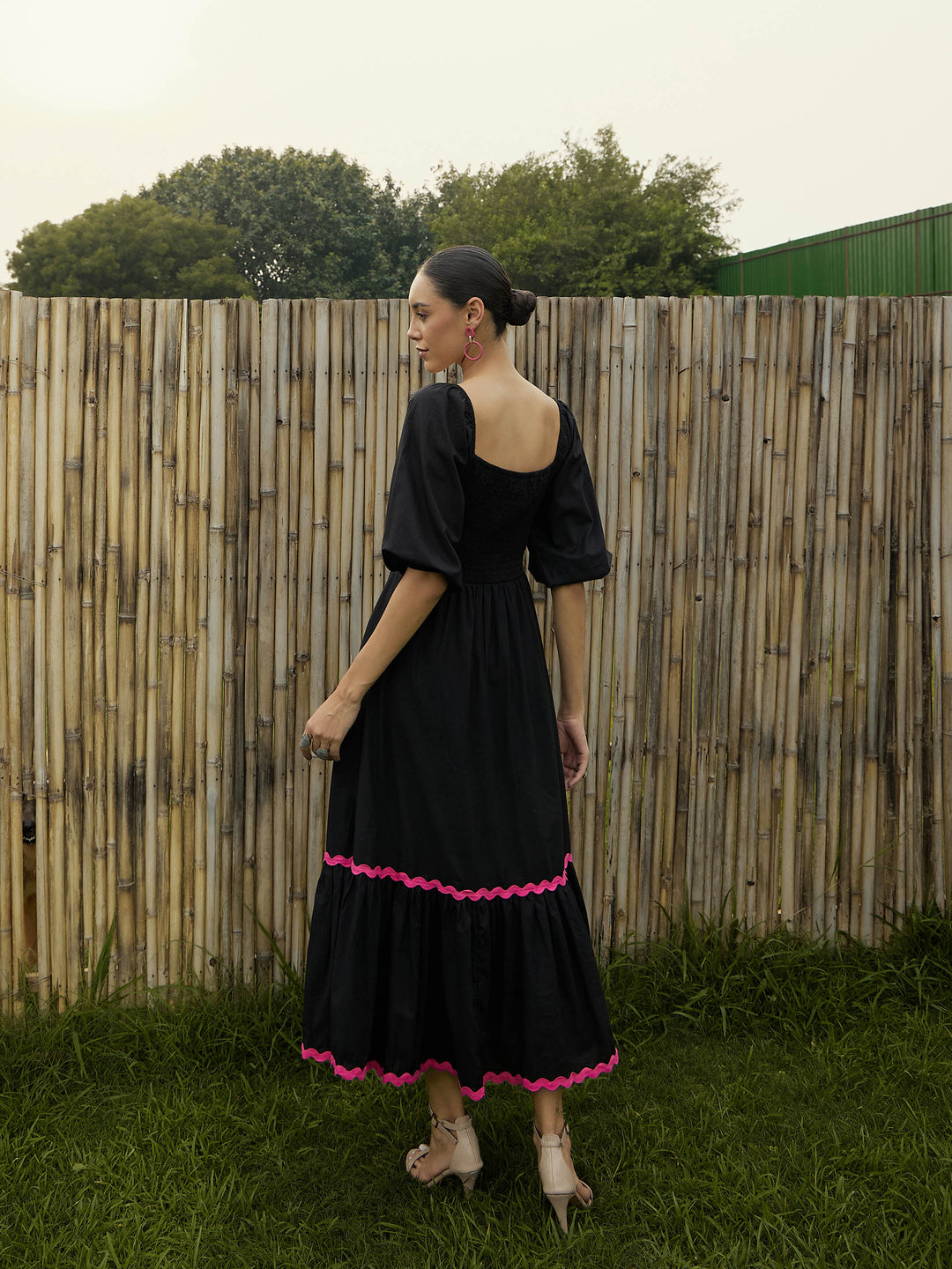 Women Ric Rac Lace Square Neck Maxi Dress