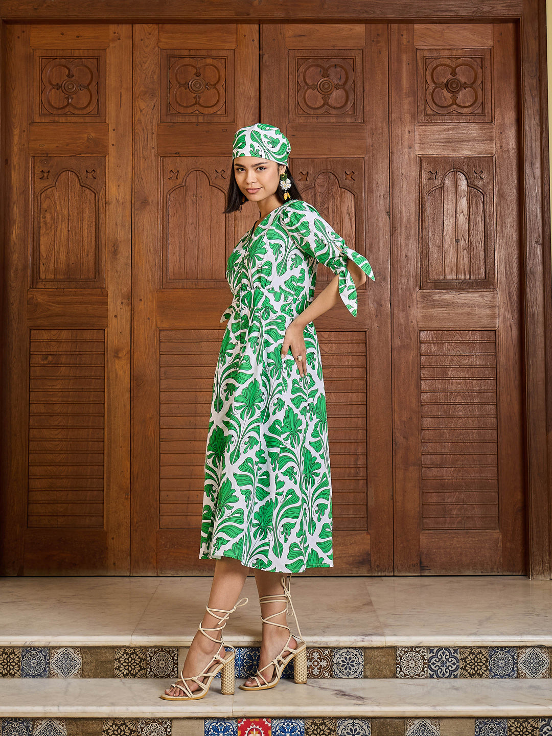 Women Front Button Midi Dress